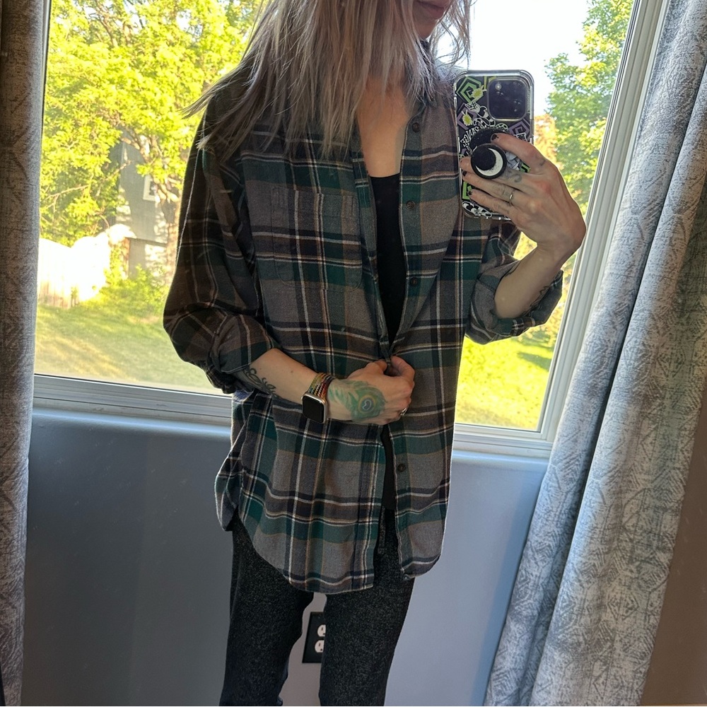 Croft & Barrow Plaid Flannel Oversized Button down
